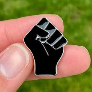 Black Fist Enamel Pin - Men Accessories Jewelry